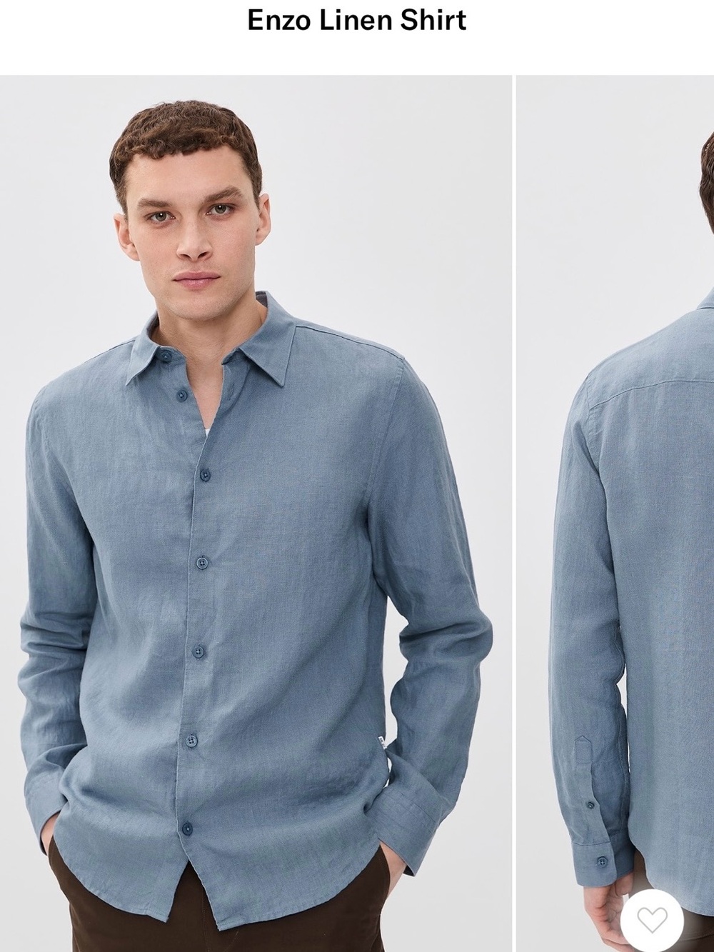 NN07 100% Linen Button-Up Shirt – Blue/Blue Gray – Made in Turkey